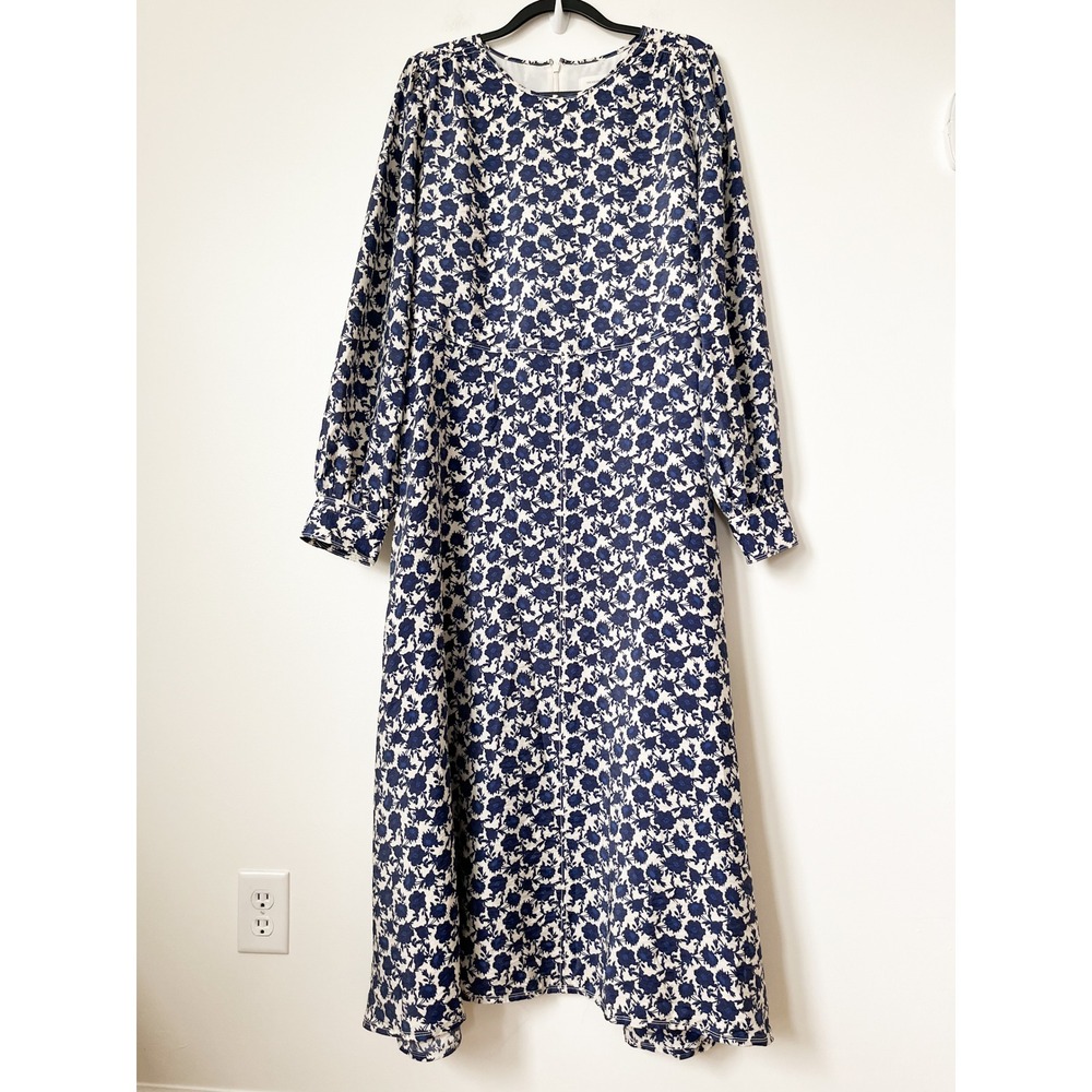 NEW Treasure &‎ Bond Nordstrom Celia Floral Maxi Dress Womens 3X Ivory Navy